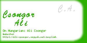 csongor ali business card